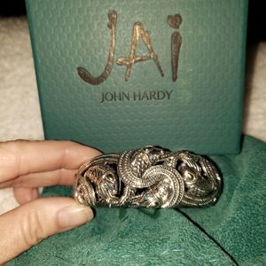 John Hardy JAI Koi Fish Hinged Cuff 925 Sterling Silver